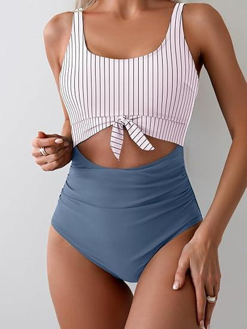 Eomenie Women'S One Piece Swimsuit Tummy Control Slimming Bathing Suit Cutout Tie Knot Swimwear Outdoorfun
