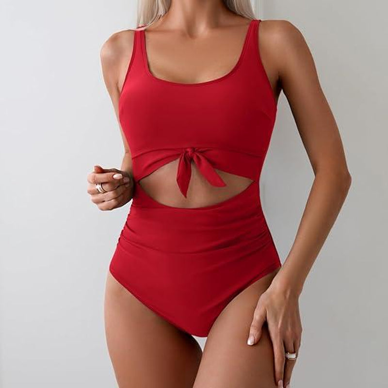 Eomenie Women'S One Piece Swimsuit Tummy Control Slimming Bathing Suit Cutout Tie Knot Swimwear Outdoorfun