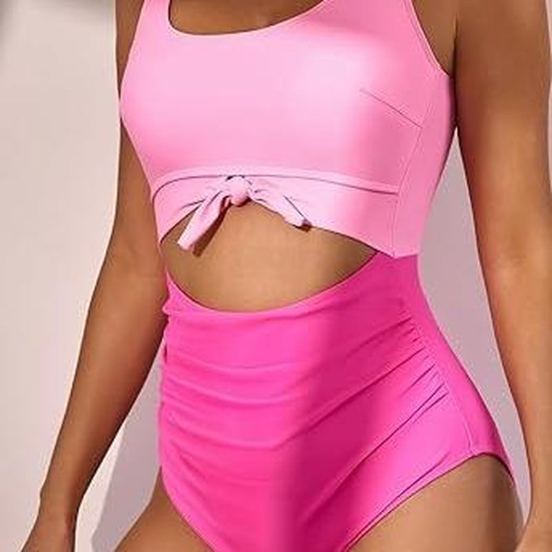 Eomenie Women'S One Piece Swimsuit Tummy Control Slimming Bathing Suit Cutout Tie Knot Swimwear Outdoorfun