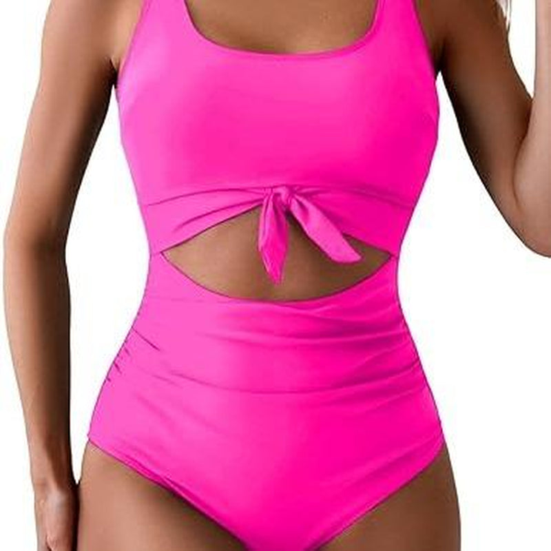 Eomenie Women'S One Piece Swimsuit Tummy Control Slimming Bathing Suit Cutout Tie Knot Swimwear Outdoorfun