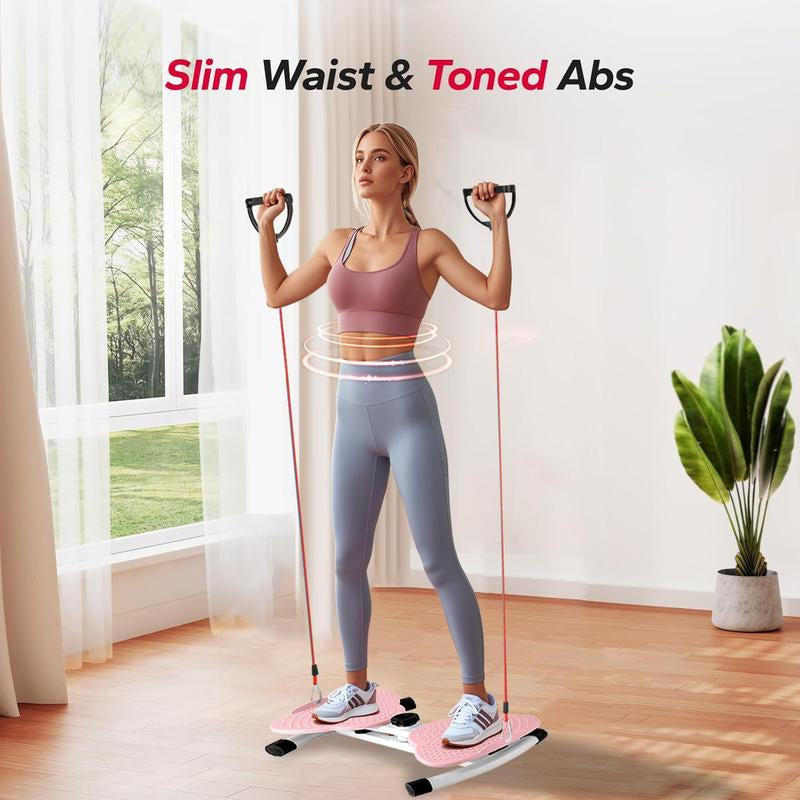 【Fathersdaygift】Feierdun Waist Twister Machine – Silent & Non-Slip Ab Board for Core Strength, Slim Waist & Toned Abs – Home Gym Aerobic Exercise Equipment for Women, Supports 350 Lbs