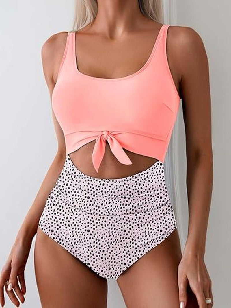 Eomenie Women'S One Piece Swimsuit Tummy Control Slimming Bathing Suit Cutout Tie Knot Swimwear Outdoorfun