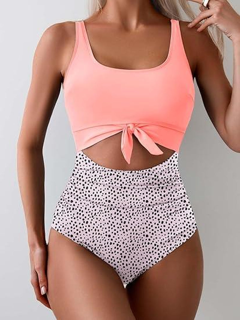 Eomenie Women'S One Piece Swimsuit Tummy Control Slimming Bathing Suit Cutout Tie Knot Swimwear Outdoorfun