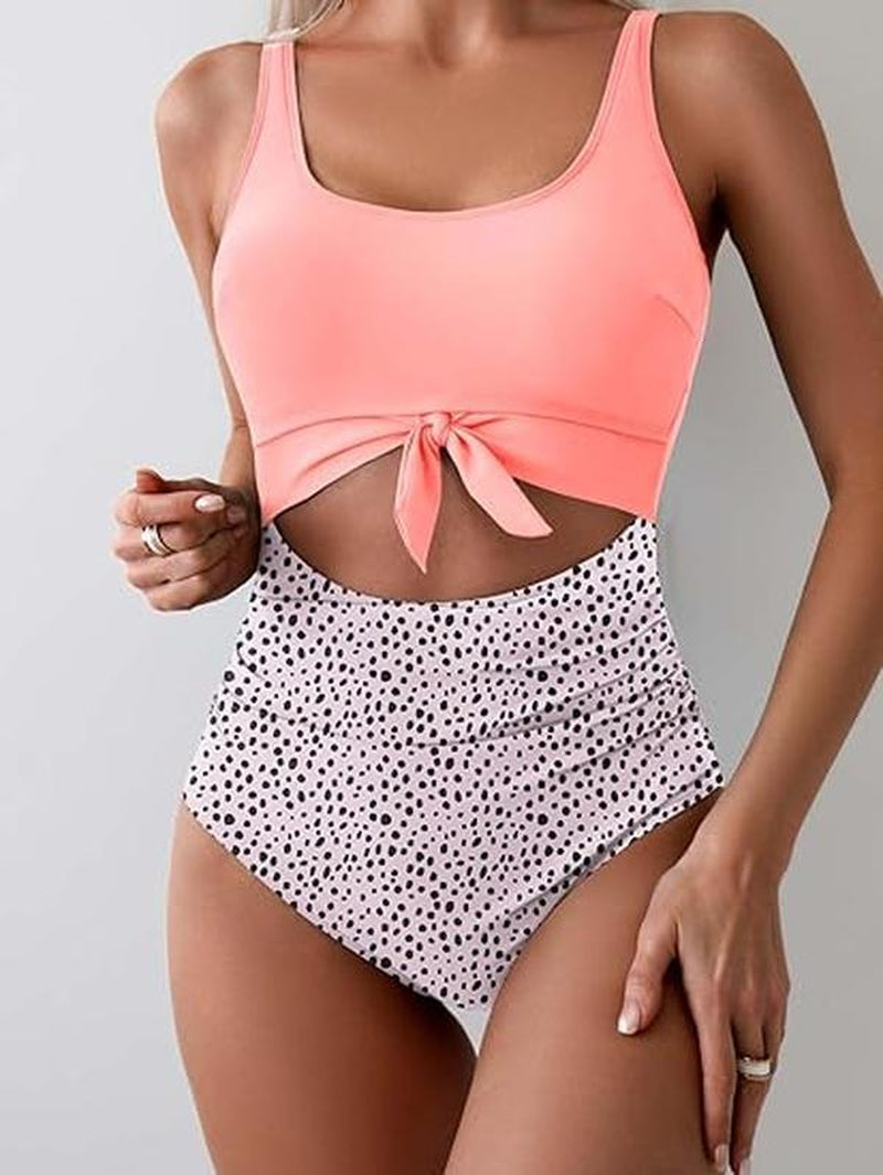 Eomenie Women'S One Piece Swimsuit Tummy Control Slimming Bathing Suit Cutout Tie Knot Swimwear Outdoorfun