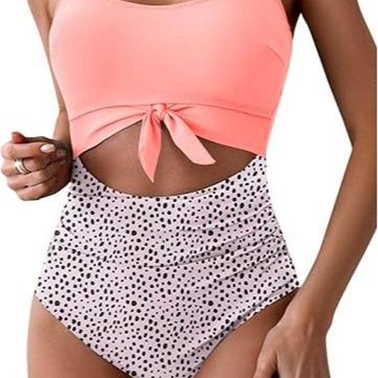 Eomenie Women'S One Piece Swimsuit Tummy Control Slimming Bathing Suit Cutout Tie Knot Swimwear Outdoorfun